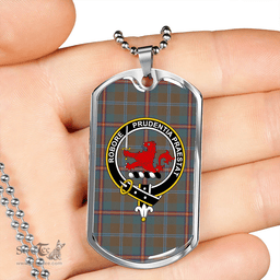 ScottishPlaid Young Weathered Clan Tartan Dog Tag Necklace - Crest Classic Scottish Plaid Tartan Plaid