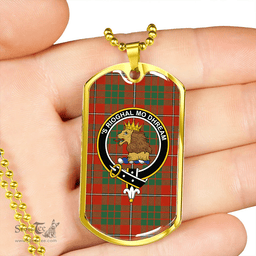 ScottishPlaid MacGregor of Balquhidder (Gregor of Balquhidder) Ancient Clan Tartan Dog Tag Necklace - Crest Classic Scottish Plaid Tartan Plaid