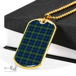 Scottish Forbes Ancient Clan Tartan Dog Tag Necklace - Classic Scottish Plaid Tartan Plaid