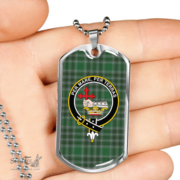 ScottishPlaid MacDonald of the Isles Hunting #2 (Donald of the Isles Hunting #2) Modern Clan Tartan Dog Tag Necklace - Crest Classic Scottish Plaid Tartan Plaid