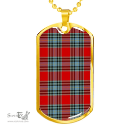 Scottish MacLeay Clan Tartan Dog Tag Necklace - Classic Scottish Plaid Tartan Plaid