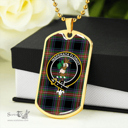 ScottishPlaid Watt (Wate) Ancient Clan Tartan Dog Tag Necklace - Crest Classic Scottish Plaid Tartan Plaid