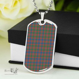 Scottish MacIntyre Ancient Clan Tartan Dog Tag Necklace - Classic Scottish Plaid Tartan Plaid
