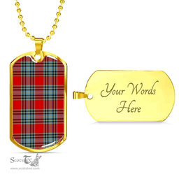 Scottish MacLeay Clan Tartan Dog Tag Necklace - Classic Scottish Plaid Tartan Plaid