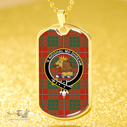 ScottishPlaid MacGregor of Balquhidder (Gregor of Balquhidder) Ancient Clan Tartan Dog Tag Necklace - Crest Classic Scottish Plaid Tartan Plaid