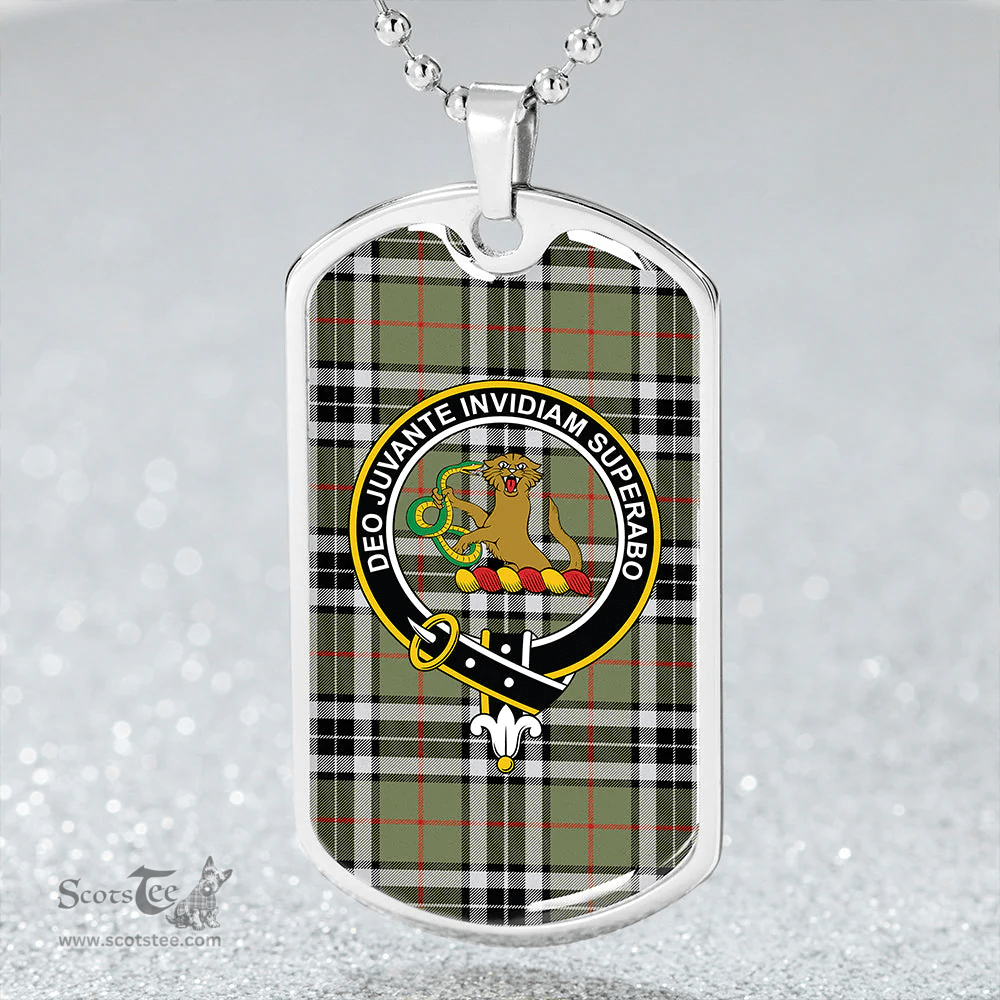 ScottishPlaid Thomson Camel (MacThomas/Thompson Camel) Ancient Clan Tartan Dog Tag Necklace - Crest Classic Scottish Plaid Tartan Plaid