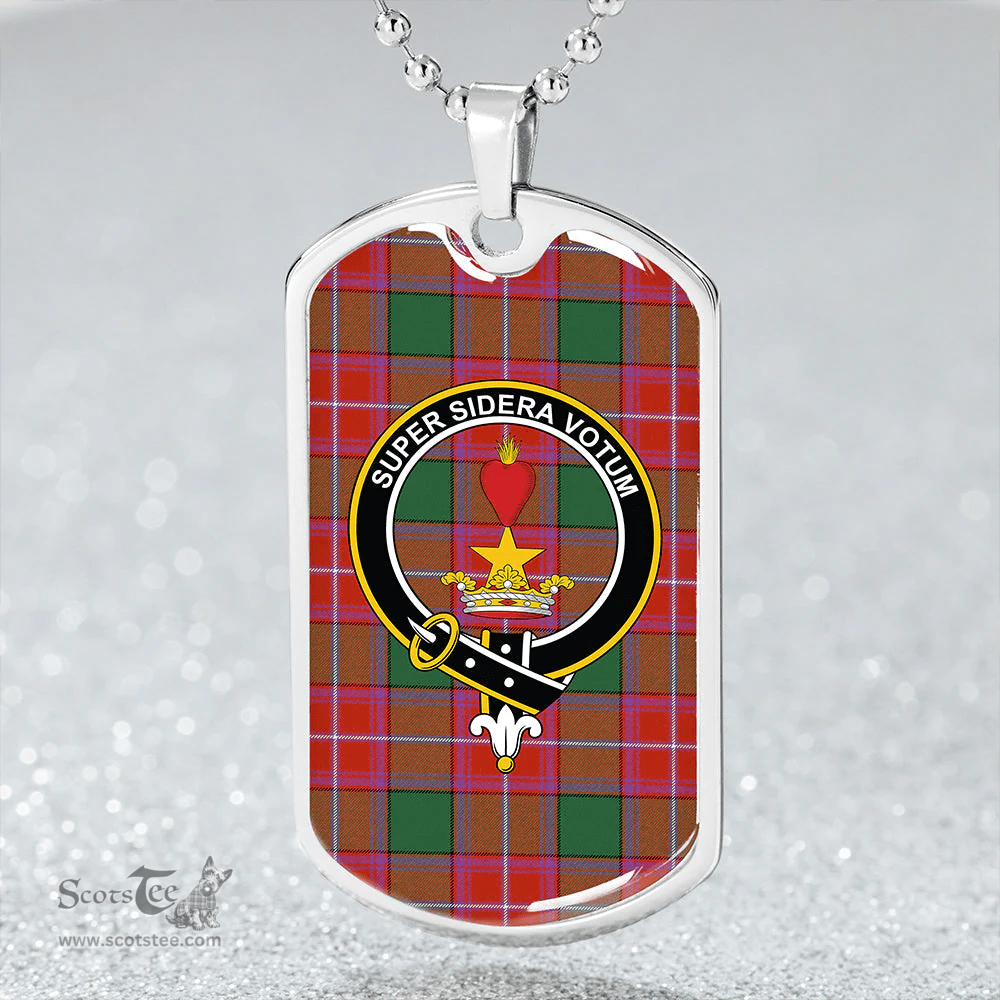 ScottishPlaid Rattray Ancient Clan Tartan Dog Tag Necklace - Crest Classic Scottish Plaid Tartan Plaid