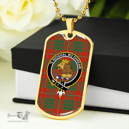 ScottishPlaid MacGregor of Balquhidder (Gregor of Balquhidder) Ancient Clan Tartan Dog Tag Necklace - Crest Classic Scottish Plaid Tartan Plaid