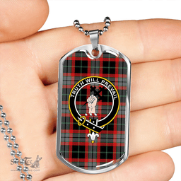 ScottishPlaid Thomson Black #2 (Thompson Black #2) Modern Clan Tartan Dog Tag Necklace - Crest Classic Scottish Plaid Tartan Plaid