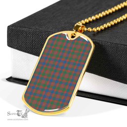 Scottish MacIntyre Ancient Clan Tartan Dog Tag Necklace - Classic Scottish Plaid Tartan Plaid