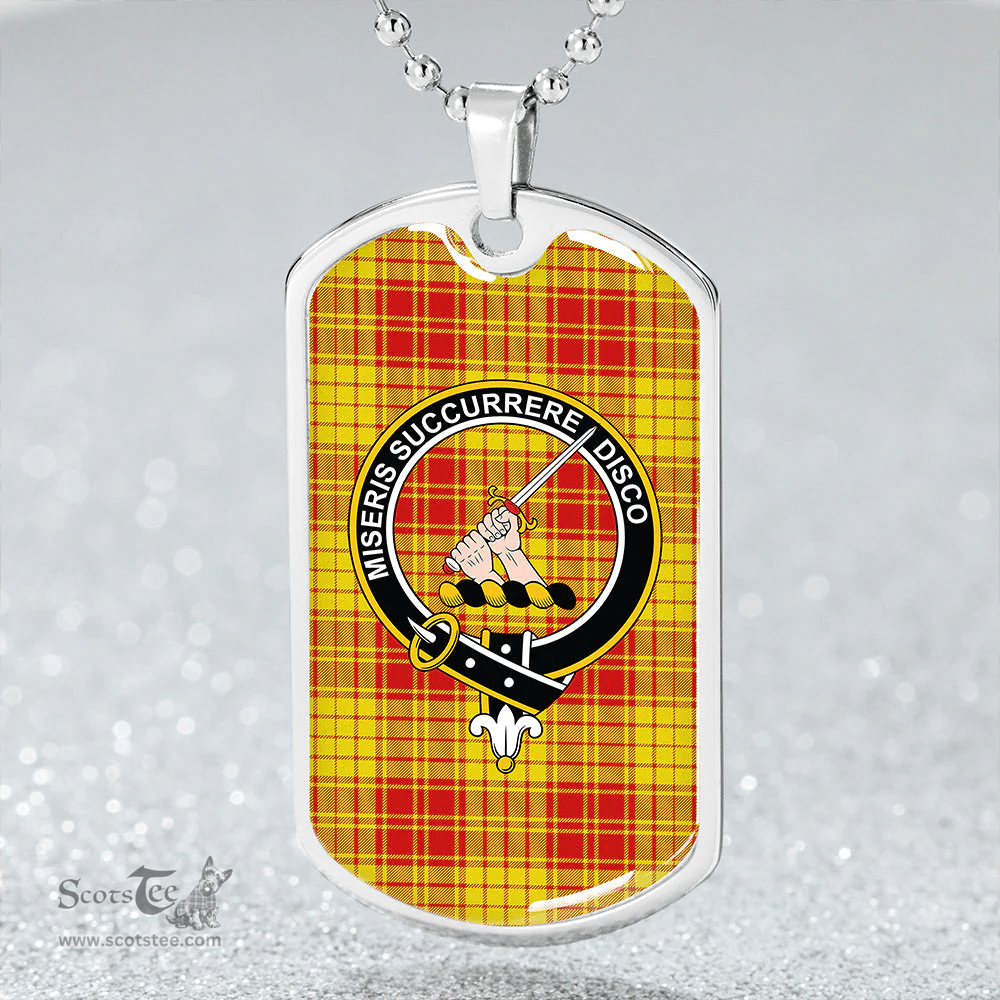 ScottishPlaid MacMillan Dress Modern Clan Tartan Dog Tag Necklace - Crest Classic Scottish Plaid Tartan Plaid