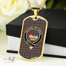 ScottishPlaid MacDonald Flora (Donald Flora) Plaid Artifact Weathered Clan Tartan Dog Tag Necklace - Crest Classic Scottish Plaid Tartan Plaid
