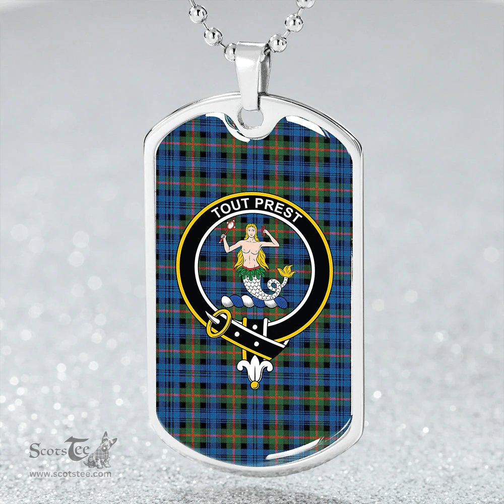 ScottishPlaid Murray Ancient Clan Tartan Dog Tag Necklace - Crest Classic Scottish Plaid Tartan Plaid