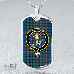 ScottishPlaid Murray Ancient Clan Tartan Dog Tag Necklace - Crest Classic Scottish Plaid Tartan Plaid
