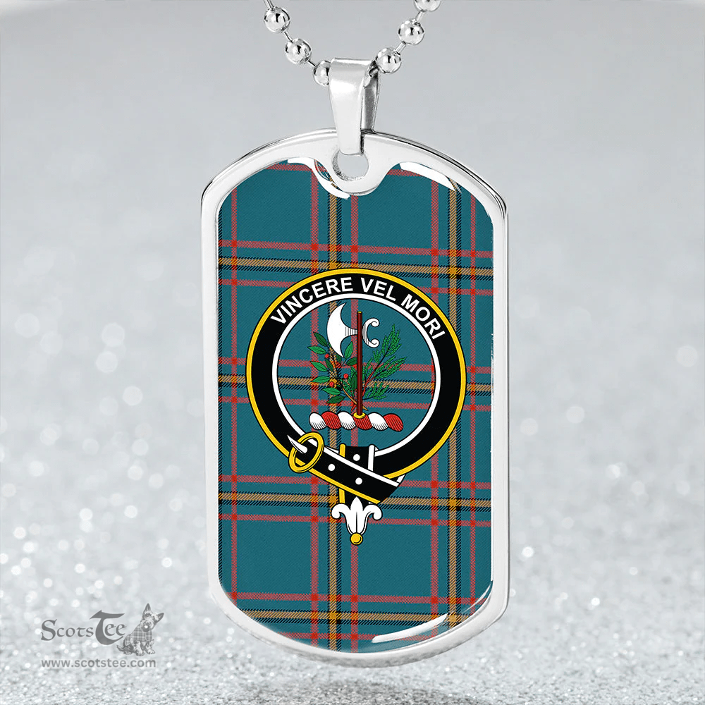 ScottishPlaid MacLaine of LochBuie Hunting (MacLaine) Ancient Clan Tartan Dog Tag Necklace - Crest Classic Scottish Plaid Tartan Plaid