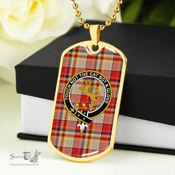 ScottishPlaid MacGlashan Modern Clan Tartan Dog Tag Necklace - Crest Classic Scottish Plaid Tartan Plaid