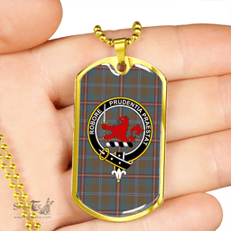 ScottishPlaid Young Weathered Clan Tartan Dog Tag Necklace - Crest Classic Scottish Plaid Tartan Plaid