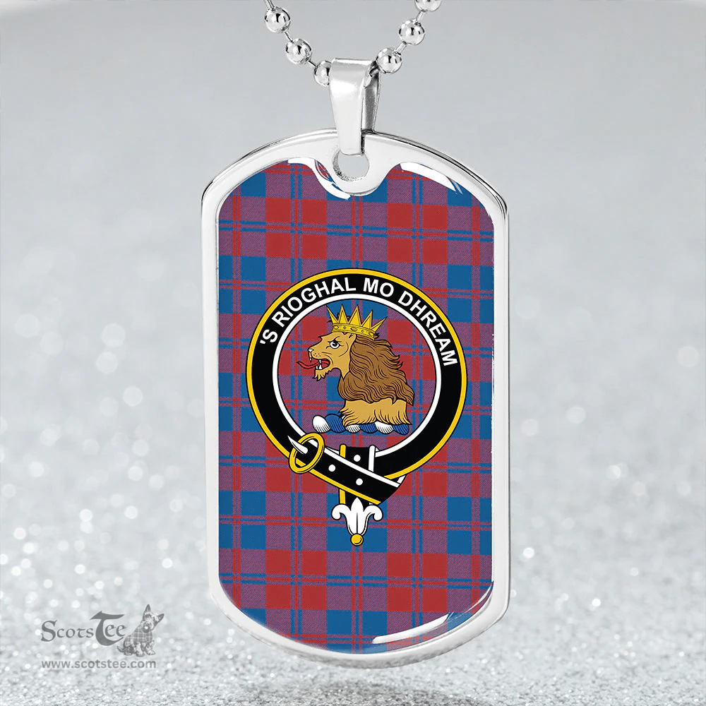 ScottishPlaid MacGregor of Glengyle (Gregor of Deeside) Ancient Clan Tartan Dog Tag Necklace - Crest Classic Scottish Plaid Tartan Plaid