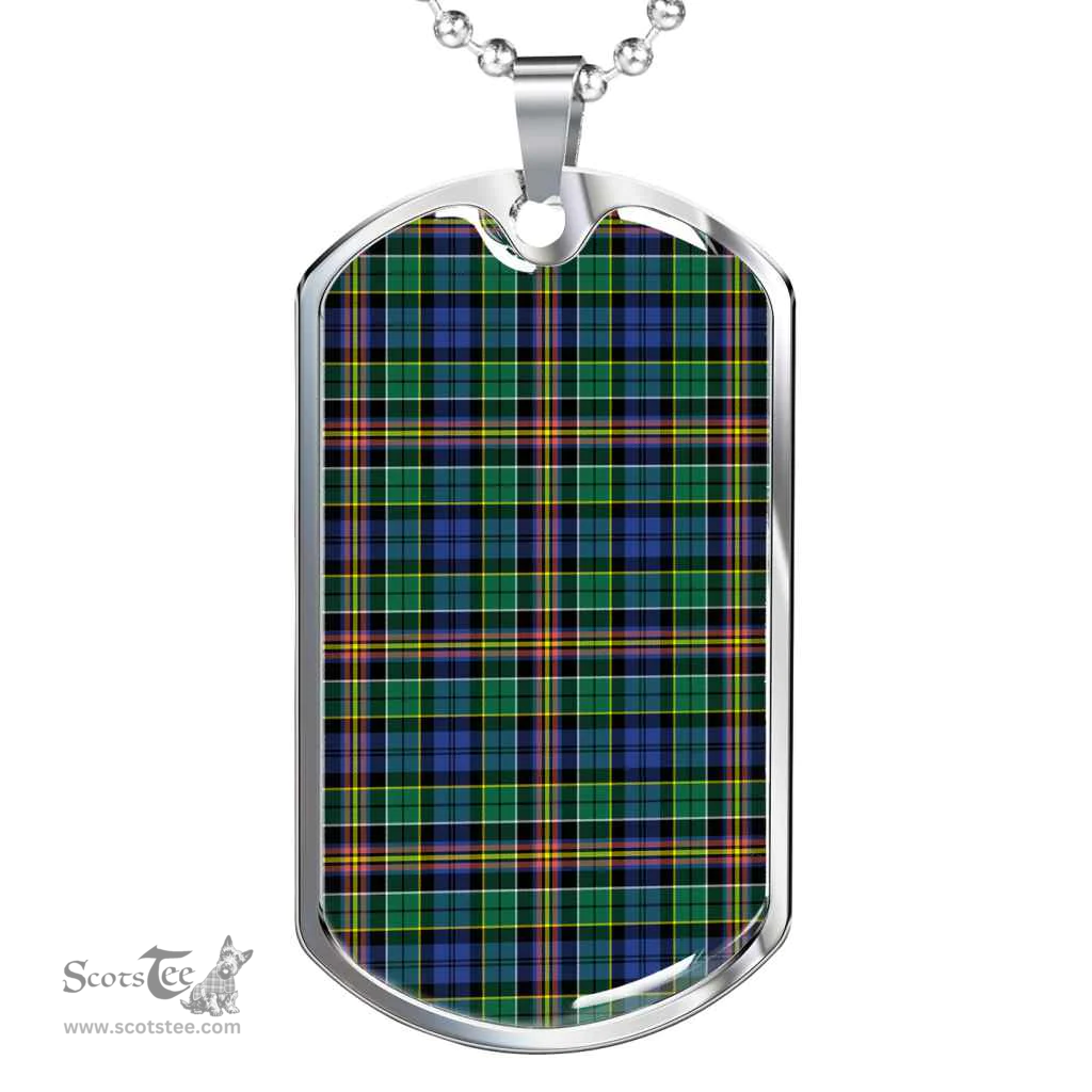 Scottish Allison Clan Tartan Dog Tag Necklace - Classic Scottish Plaid Tartan Plaid
