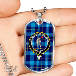 ScottishPlaid McKerrell Clan Tartan Dog Tag Necklace - Crest Classic Scottish Plaid Tartan Plaid