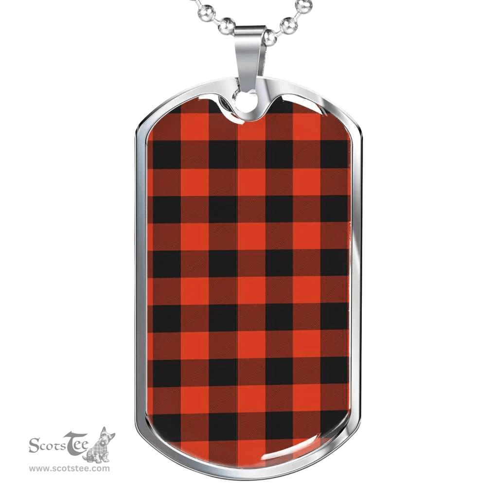 Scottish Rob Roy MacGregor Ancient Clan Tartan Dog Tag Necklace - Classic Scottish Plaid Tartan Plaid