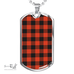 Scottish Rob Roy MacGregor Ancient Clan Tartan Dog Tag Necklace - Classic Scottish Plaid Tartan Plaid