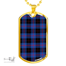 Scottish Angus Modern Clan Tartan Dog Tag Necklace - Classic Scottish Plaid Tartan Plaid