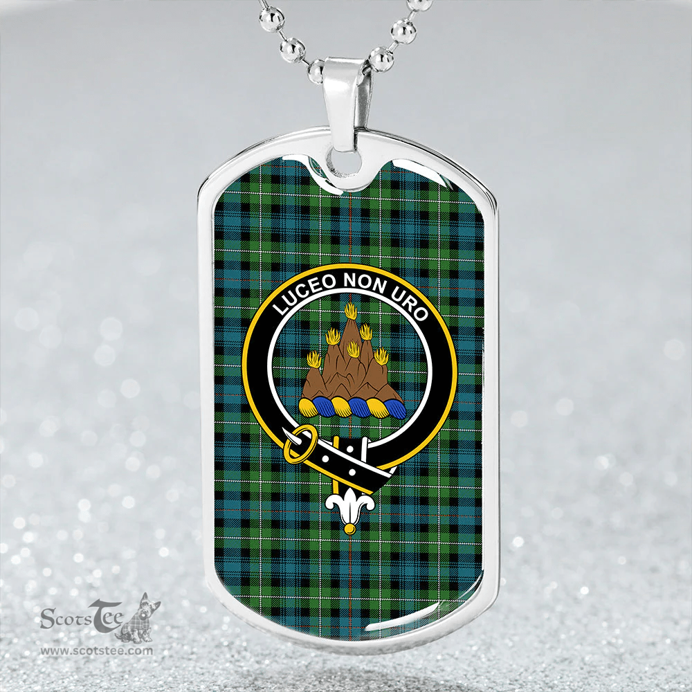 ScottishPlaid MacKenzie (Seaforth) Highland No 2 Ancient Clan Tartan Dog Tag Necklace - Crest Classic Scottish Plaid Tartan Plaid