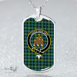 ScottishPlaid MacKenzie (Seaforth) Highland No 2 Ancient Clan Tartan Dog Tag Necklace - Crest Classic Scottish Plaid Tartan Plaid