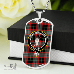 ScottishPlaid Thomson Black #2 (Thompson Black #2) Modern Clan Tartan Dog Tag Necklace - Crest Classic Scottish Plaid Tartan Plaid