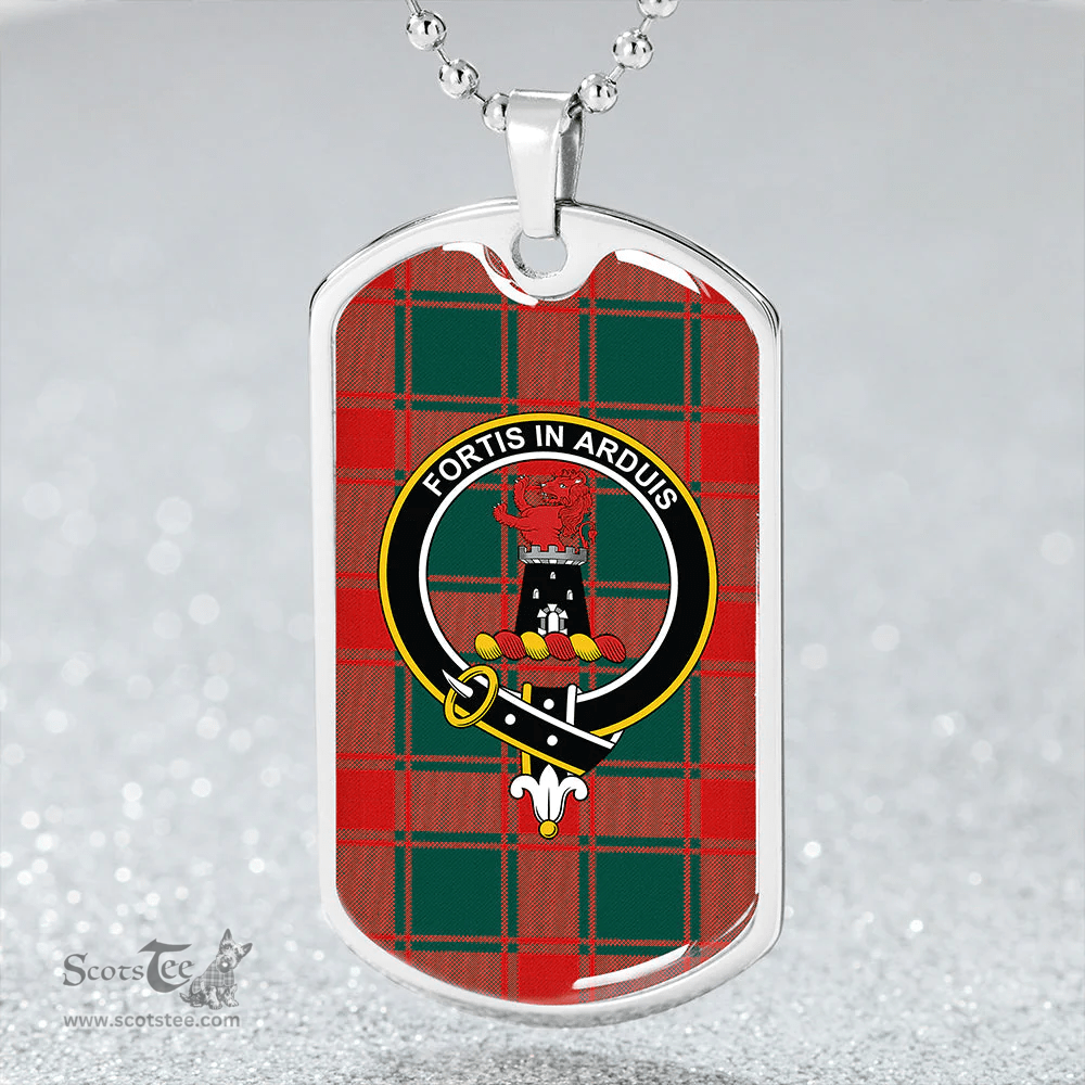 ScottishPlaid Middleton Weathered Clan Tartan Dog Tag Necklace - Crest Classic Scottish Plaid Tartan Plaid