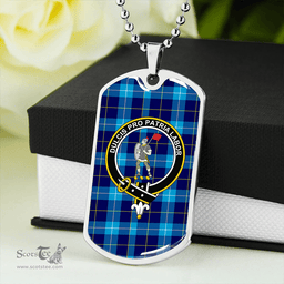 ScottishPlaid McKerrell Clan Tartan Dog Tag Necklace - Crest Classic Scottish Plaid Tartan Plaid