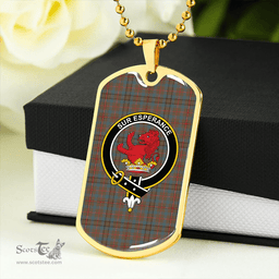 ScottishPlaid Moncrieffe of Atholl Weathered Clan Tartan Dog Tag Necklace - Crest Classic Scottish Plaid Tartan Plaid