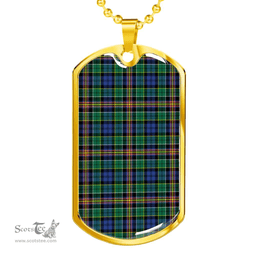 Scottish Allison Clan Tartan Dog Tag Necklace - Classic Scottish Plaid Tartan Plaid