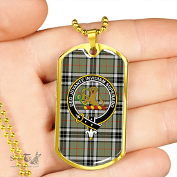 ScottishPlaid Thomson Camel (MacThomas/Thompson Camel) Ancient Clan Tartan Dog Tag Necklace - Crest Classic Scottish Plaid Tartan Plaid