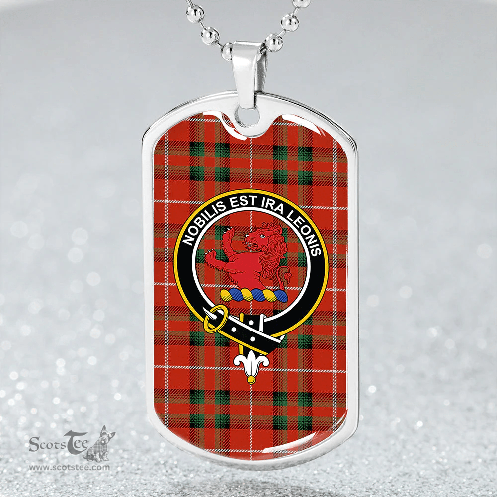 ScottishPlaid Stuart of Bute Ancient Clan Tartan Dog Tag Necklace - Crest Classic Scottish Plaid Tartan Plaid