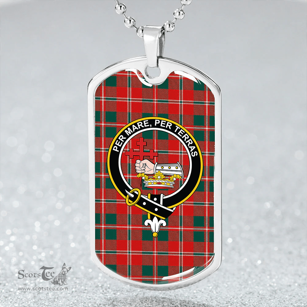 ScottishPlaid MacDonald of Glenaladale (Donald of Glenaladale) 2006 Modern Clan Tartan Dog Tag Necklace - Crest Classic Scottish Plaid Tartan Plaid