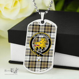 ScottishPlaid MacKellar Dress Ancient Clan Tartan Dog Tag Necklace - Crest Classic Scottish Plaid Tartan Plaid