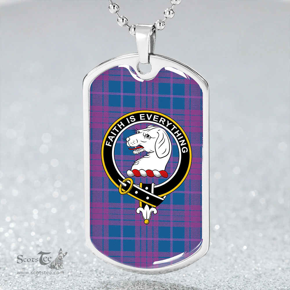 ScottishPlaid Robinson Dress #2 (Robins Dress #2) Ancient Clan Tartan Dog Tag Necklace - Crest Classic Scottish Plaid Tartan Plaid