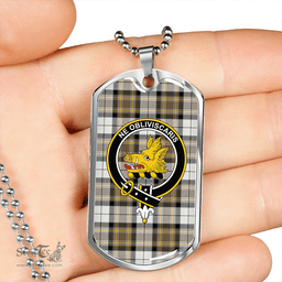 ScottishPlaid MacKellar Dress Ancient Clan Tartan Dog Tag Necklace - Crest Classic Scottish Plaid Tartan Plaid