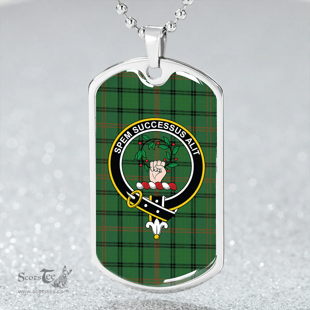 ScottishPlaid Ross Hunting Ancient Clan Tartan Dog Tag Necklace - Crest Classic Scottish Plaid Tartan Plaid