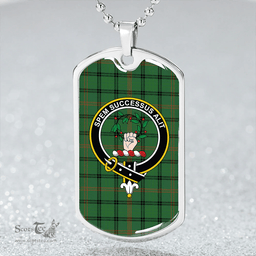 ScottishPlaid Ross Hunting Ancient Clan Tartan Dog Tag Necklace - Crest Classic Scottish Plaid Tartan Plaid