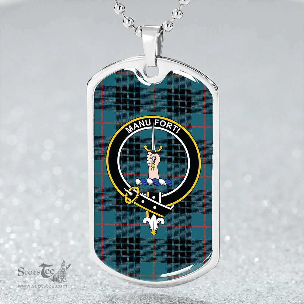 ScottishPlaid MacKay Blue (Vestiarium Scoticum) Ancient Clan Tartan Dog Tag Necklace - Crest Classic Scottish Plaid Tartan Plaid