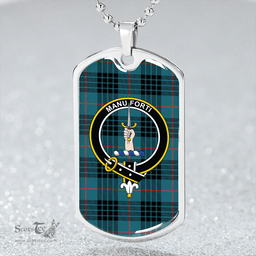 ScottishPlaid MacKay Blue (Vestiarium Scoticum) Ancient Clan Tartan Dog Tag Necklace - Crest Classic Scottish Plaid Tartan Plaid