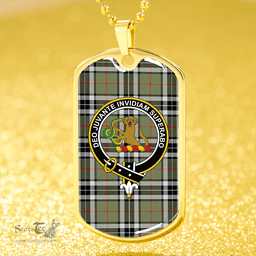 ScottishPlaid Thomson Camel (MacThomas/Thompson Camel) Ancient Clan Tartan Dog Tag Necklace - Crest Classic Scottish Plaid Tartan Plaid