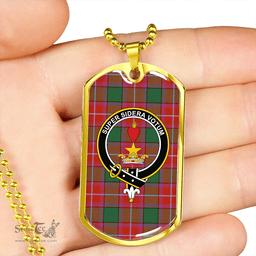 ScottishPlaid Rattray Ancient Clan Tartan Dog Tag Necklace - Crest Classic Scottish Plaid Tartan Plaid
