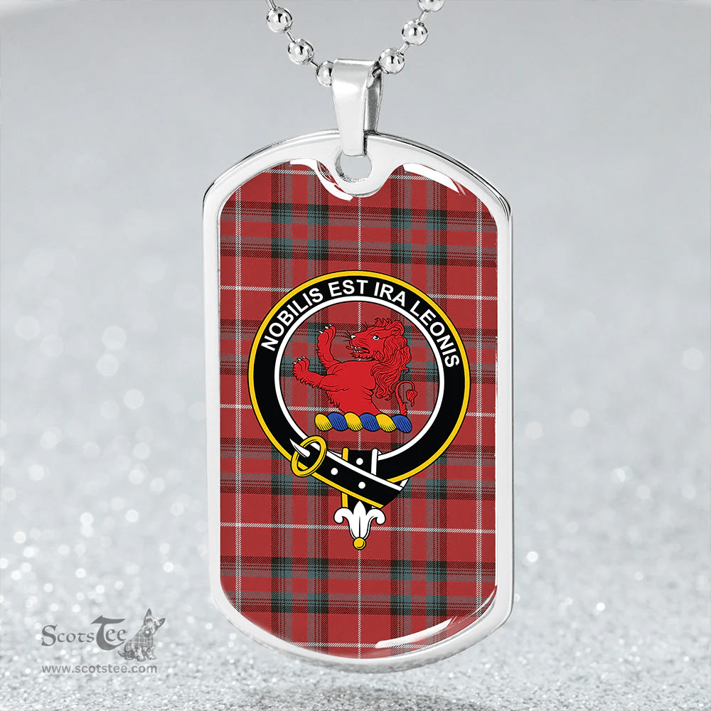 ScottishPlaid Stuart of Bute Weathered Clan Tartan Dog Tag Necklace - Crest Classic Scottish Plaid Tartan Plaid