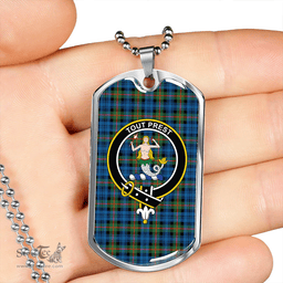 ScottishPlaid Murray Ancient Clan Tartan Dog Tag Necklace - Crest Classic Scottish Plaid Tartan Plaid