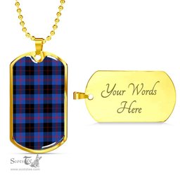 Scottish Angus Modern Clan Tartan Dog Tag Necklace - Classic Scottish Plaid Tartan Plaid