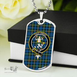 ScottishPlaid Murray Ancient Clan Tartan Dog Tag Necklace - Crest Classic Scottish Plaid Tartan Plaid